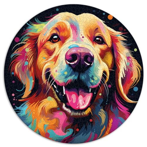 Puzzle für Golden Retriever, 1000 Teile, 26,5 x 26,5 Zoll, Spielspielzeug, Familienspiel, Stressabbau, schwieriges Herausforderungspuzzle