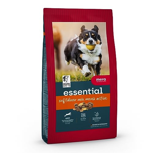 MERA essential Hundefutter Softdiner, Mix-Menü Trockenfutter für ausgewachsene Hunde mit erhöhter Aktivtät, 1er Pack (1 x 12.5 kg)