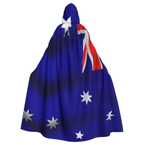 WURTON Eleganter Kapuzenumhang mit australischer Flagge, für Halloween, Karneval, Mottopartys, Cosplays, Erwachsene, Unisex