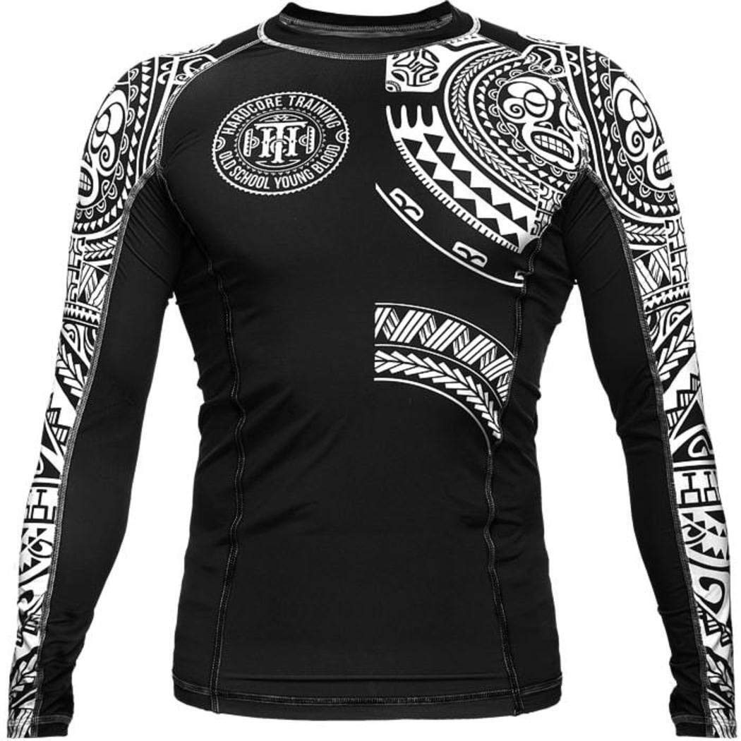 Hardcore Training TA Moko Schwarz Rash Guard Men's Kompressionshemd Herren Lange Ärmel Grappling Jiu Jitsu MMA Fitness Boxen No Gi