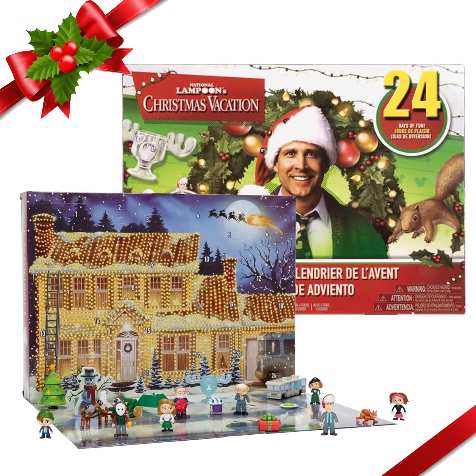 Adventskalender 2024: Weihnachts Countdown mit National Lampoon's Christmas Vacation Griswold-Figuren, einzigartigen Spielzeugen für die ganze Familie (3 stk)