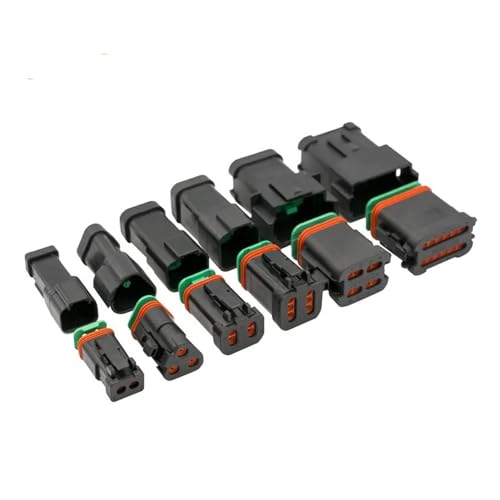 CXVFY Ein Set Schwarz Connector Kit Auto Stecker Serie Stecker 04/06-2P 3P 4P 6P 8P 12P Mit Terminal/Pins(06-8S)