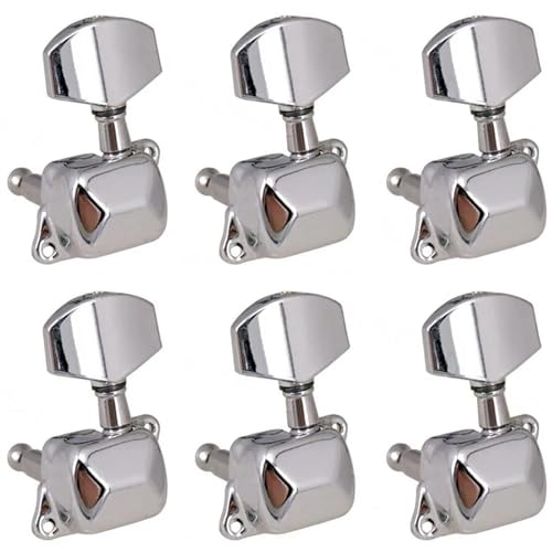 Strings Tuning Pegs Mechaniken Für Gitarre 6-teiliger Saitenstimmwirbel aus Metall mit halbgeschlossenem Knopf-Tuner 3L3R/6L/6R/2L4R/2R4L Gitarren-Tunerkopf (Color : 3)