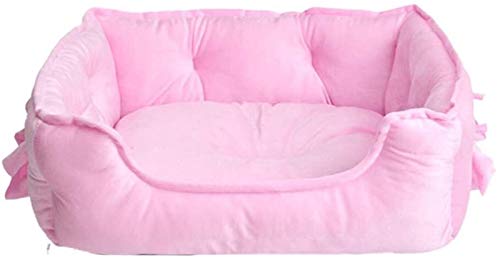 DHGTEP Hundebett für Hunde und Katzen Prinzessin Haustier Bett Weiches Fleece Katze Haus Warm Winter Kleine Welpen Bett für Chihuahua (Color : Pink, Size : L)