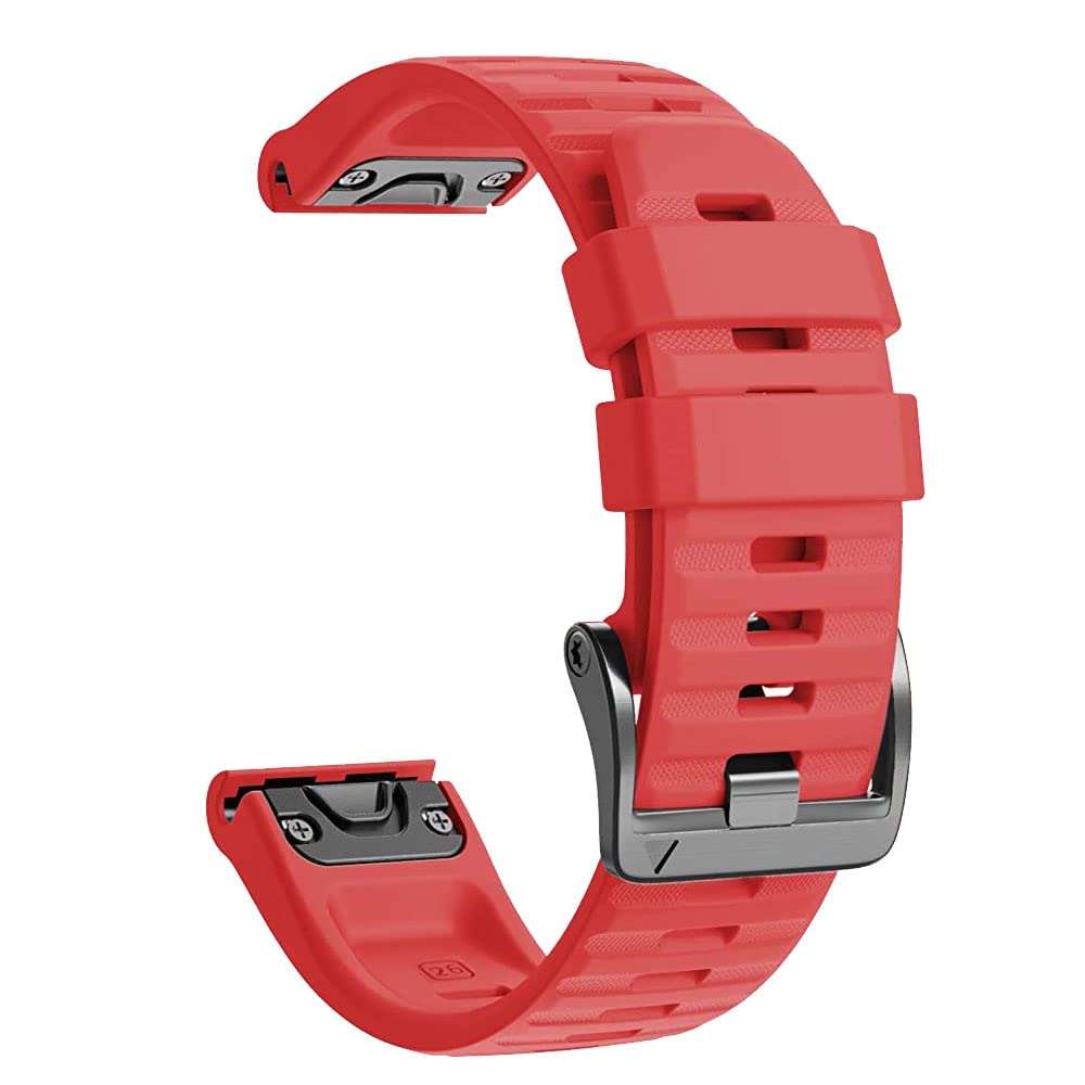 OPKDE Sport-Silikon-Uhrenarmband für Garmin Fenix 7, 7X, 6, 6X, Pro, 5X, 5 Plus, 3HR 935, 22 mm, 26 mm, EasyFit, Schnellverschluss-Armband, 26mm Fenix 6X 6X Pro, Achat