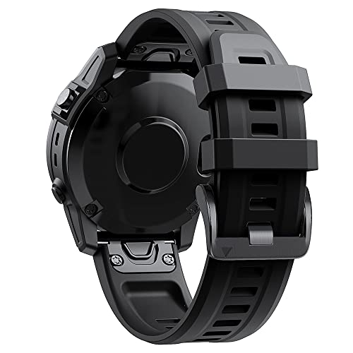 NEYENS QuickFit 26 22 mm Smart-Armbänder für Garmin Fenix 6 6X Pro 5 5X Plus 7 7X VERTIX 2 MK2 Silikonband Descent MK2i Smart-Armbänder, 26mm Fenix 5X 6X 7X, Achat