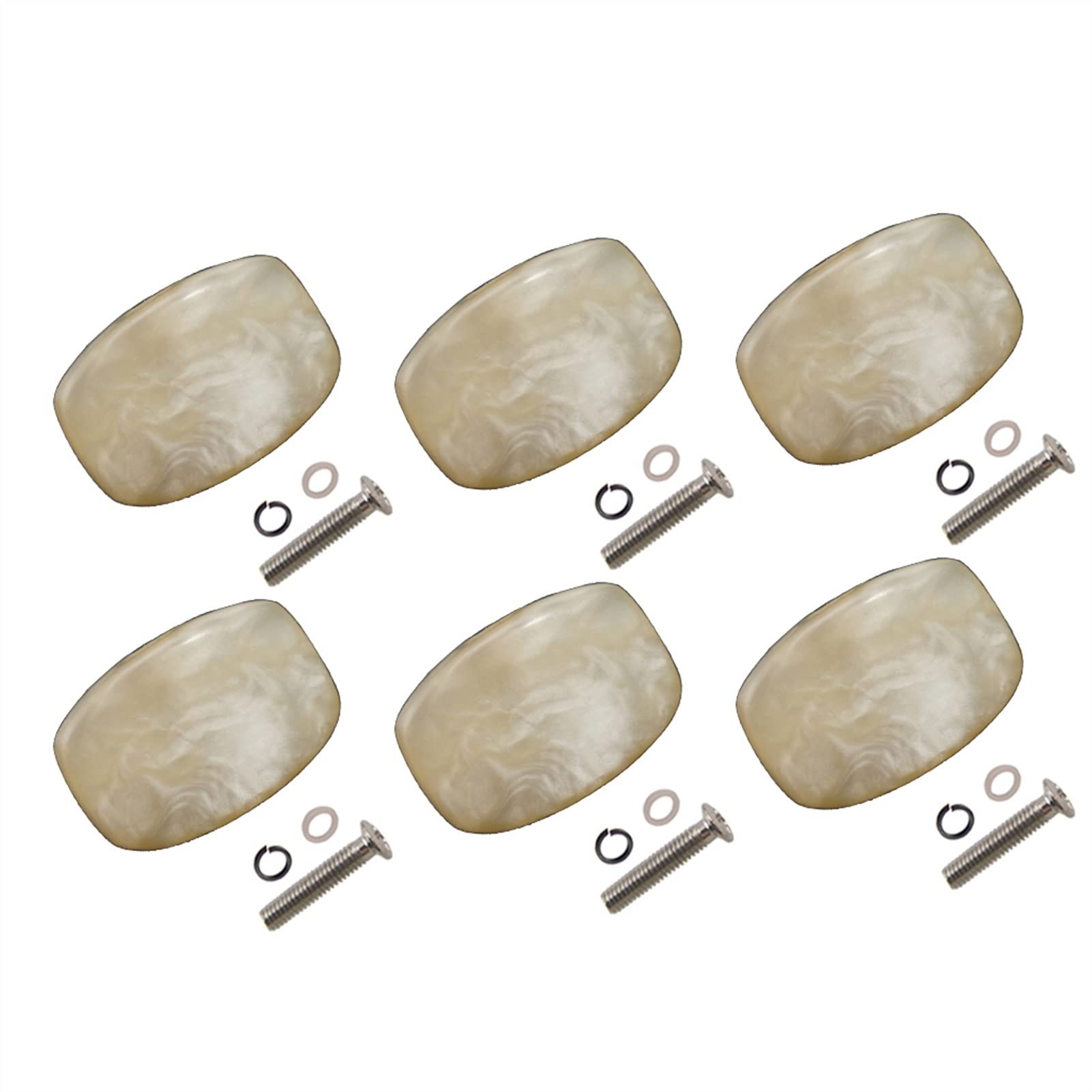 6 Stück Kunststoff Folk Electric Guitar Tuning Pegs Tuner Buttons Caps Beige Stimmwirbel Mechaniken