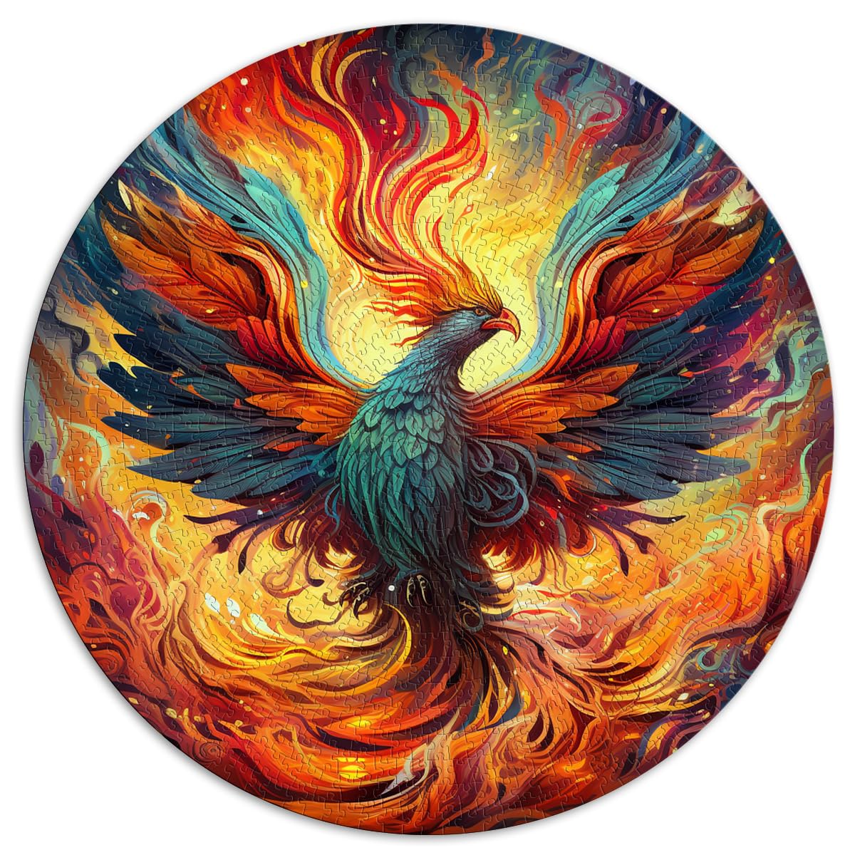 Puzzles für Red Alchemical Phoenix Art Puzzles für Erwachsene 1000 Teile 26,5x26,5 Zoll Lernspiel Familienspiel für und