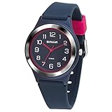 SINAR Mädchen-Armbanduhr Jugend Sportuhr Fitness Analog Quarz 10 Bar wasserdicht Blau Pink XB-48-2