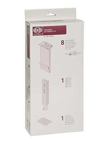 Sebo 5827ER HEPA-Box für automatic X/XP inkl. 8 Ultra-Bag Filtertüten 4-lagig, 1 HEPA-Filter und 1 Micro-Hygienefilter