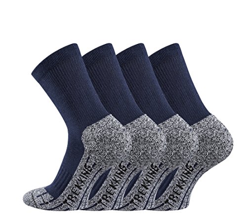 TippTexx24 Trekkingsocken, 4 Paar Trekking Socken Coolmaxsocken, Marine, 39/42