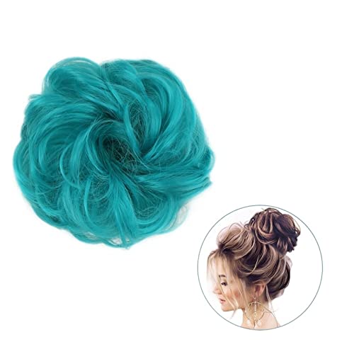 Bun Haarteile 1 Stück rund ums Haar, Pferdeschwanz, Donut-Haarknoten, Haarschmuck for Frauen, synthetischer, unordentlicher, lockiger, gewellter Scrunchie-Chignon mit Gummibandwickel Brötchen-Haarteil