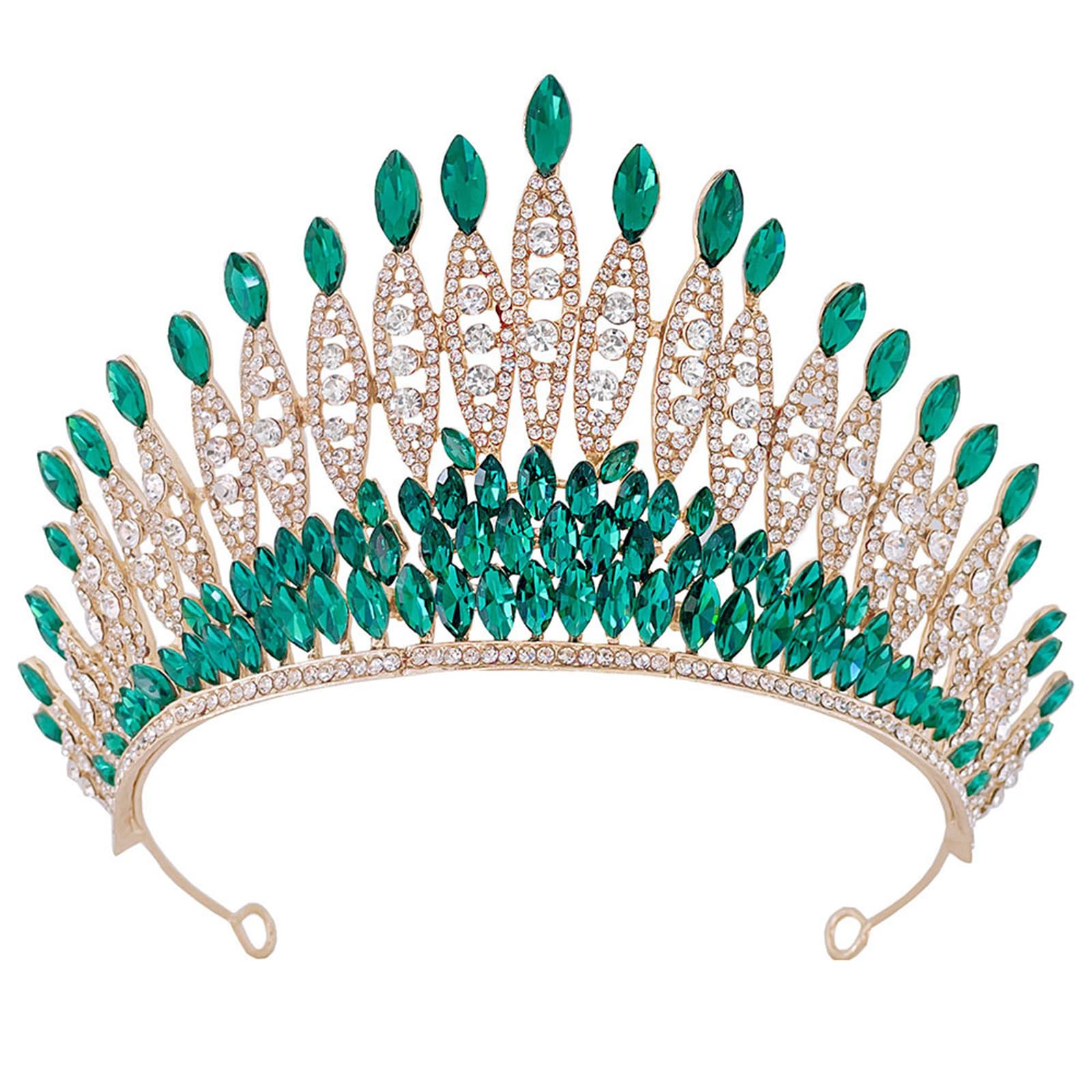 ohodhmnu Glitzernde Strasssteine, Brautkrone, verstellbare Größe, Kristall-Tiaras für Brautjungfern, Kopfzubehör, Party-Kopfschmuck