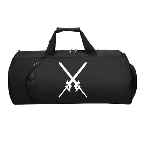 Swo-rd Art Onli-ne Sporttasche Klein, Groß Wasserdicht Sporttasche, Tote Bag füR Sport Reisen Gym Urlaub Flugzeug(Black 19)