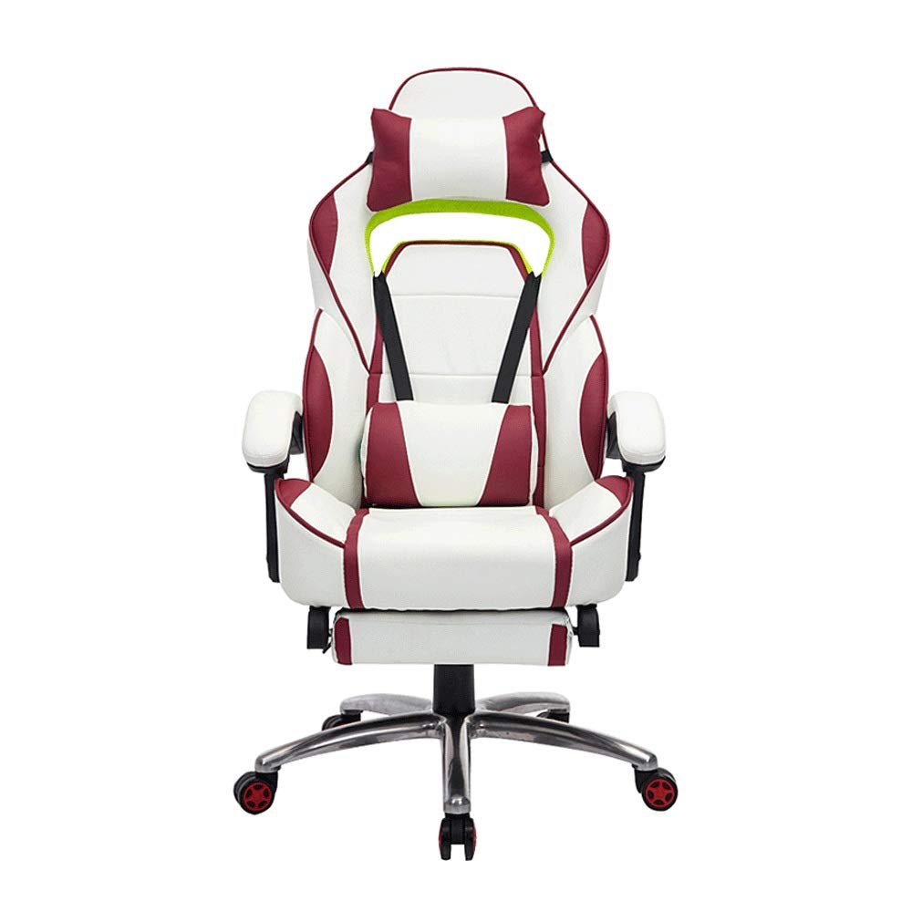 TBSZCM Racing Gaming Bürostuhl Chefsessel Fußstütze und Lendenkissen Hochleistungs-Ergonomischer Liege-Arbeitsstuhl Run forward