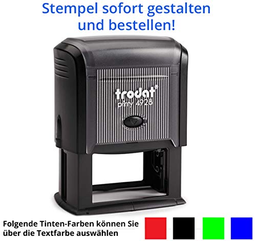 Stempel Trodat Printy 4928 (60x33 mm), für 9 Zeilen, in verschiedenen Farben, gleich Online gestalten!!! (schwarz)