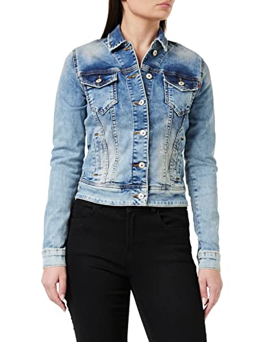 LTB Jeans Damen Dean X Jeansjacke, Blau (Akis Wash 52213), 34 (Herstellergröße: XS)