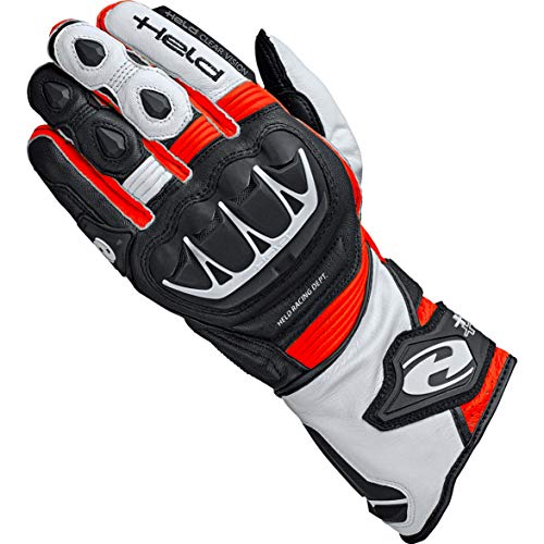 Held Motorradhandschuhe lang Motorrad Handschuh Evo-Thrux II Sport Handschuh schwarz/rot 10, Herren, Sportler, Ganzjährig, Leder