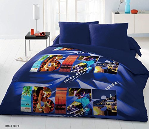 Home Passion 54374 2teilig Bettbezug 3 teilig Mikrofaser Ibiza blau 220 x 240 cm
