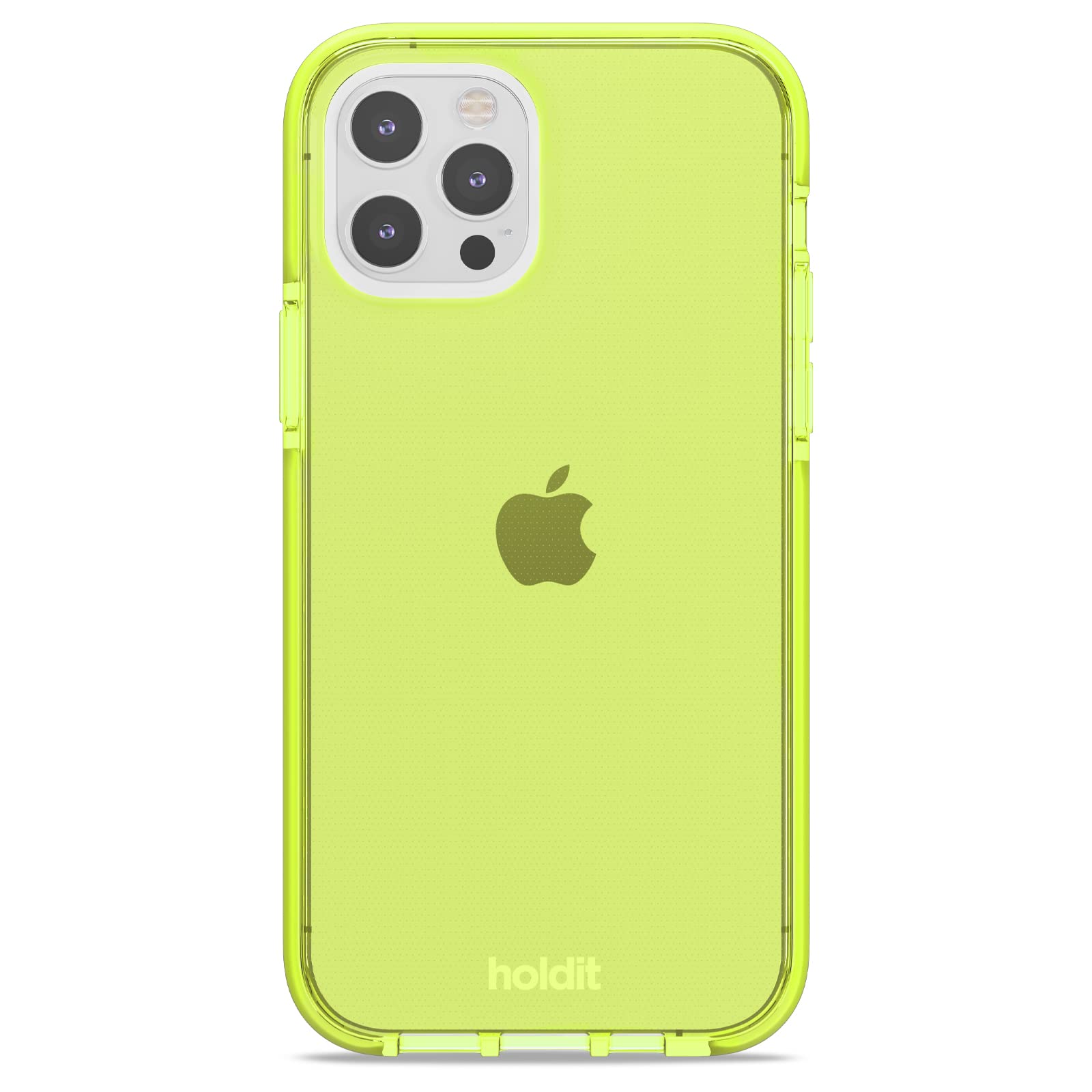 holdit Transparent Hülle für iPhone 12/12 Pro (6,1") - Vergilbungsfrei TPU hülle - Flexiblem und Durchsichtige Handyhüllen in Getönter Farbe - Crystal Clear - Acid Green