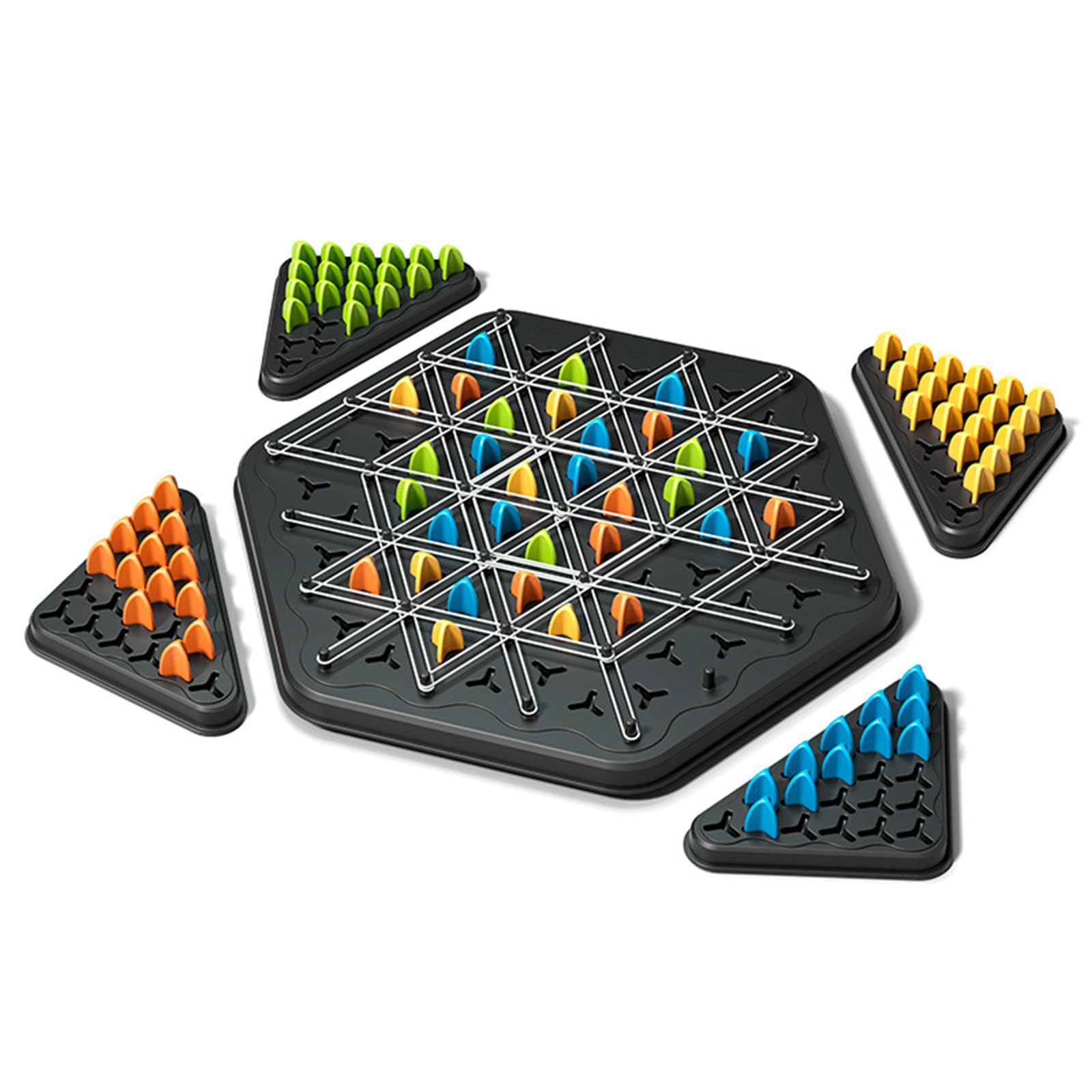 AYPOHU Triggle Gummiband Spielkette Dreieckiges Schachspiel Strategie Brettspiel Party Spielzeug Geschenke Geeignet 2–4