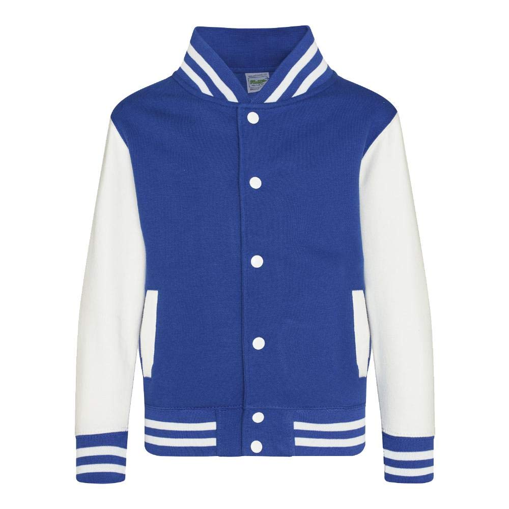 Just Hoods - Kinder College Jacke/Royal Blue/White, 5/6 (S)