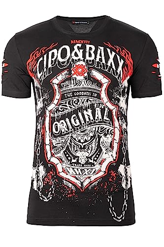 Cipo & Baxx Herren T-Shirt CT772 Schwarz M