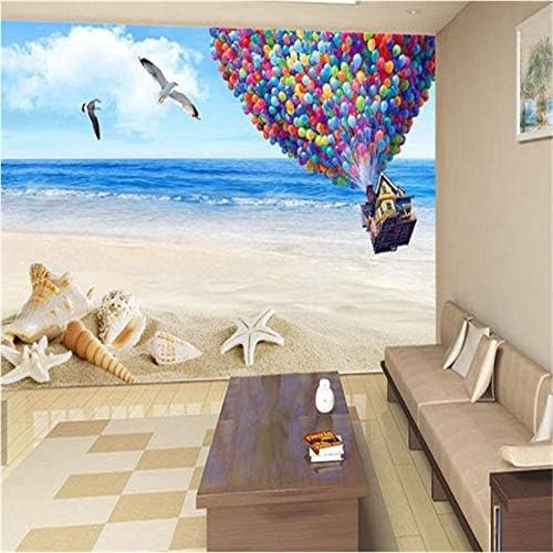 XLMING Kinder Luftballon Natur Landschaft Meer Strand Landschaft 3D Tapeten Home Esszimmer Sofa Schlafzimmer Wohnzimmer TV Hintergrund-430cm×300cm