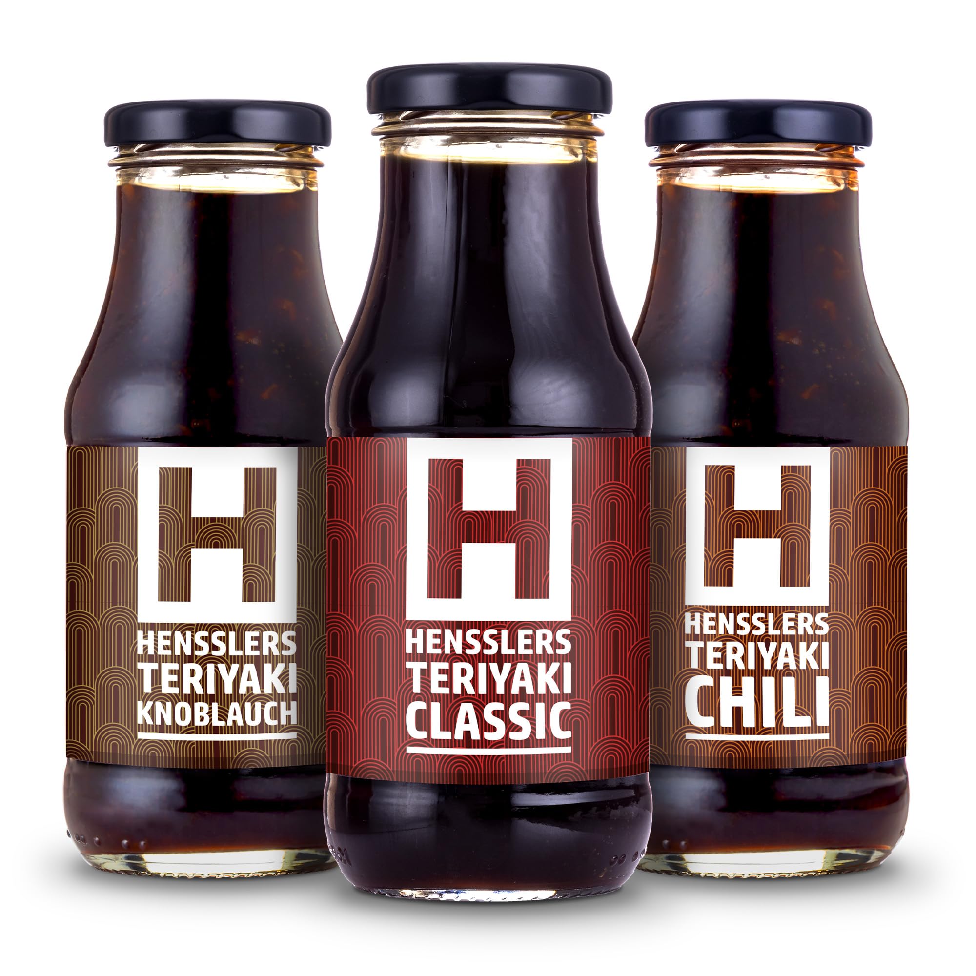 HENSSLERS Teriyaki 3er Mix in Classic, Chili und Knoblauch zum Braten, Kochen und Grillen, 3 x 240 ml