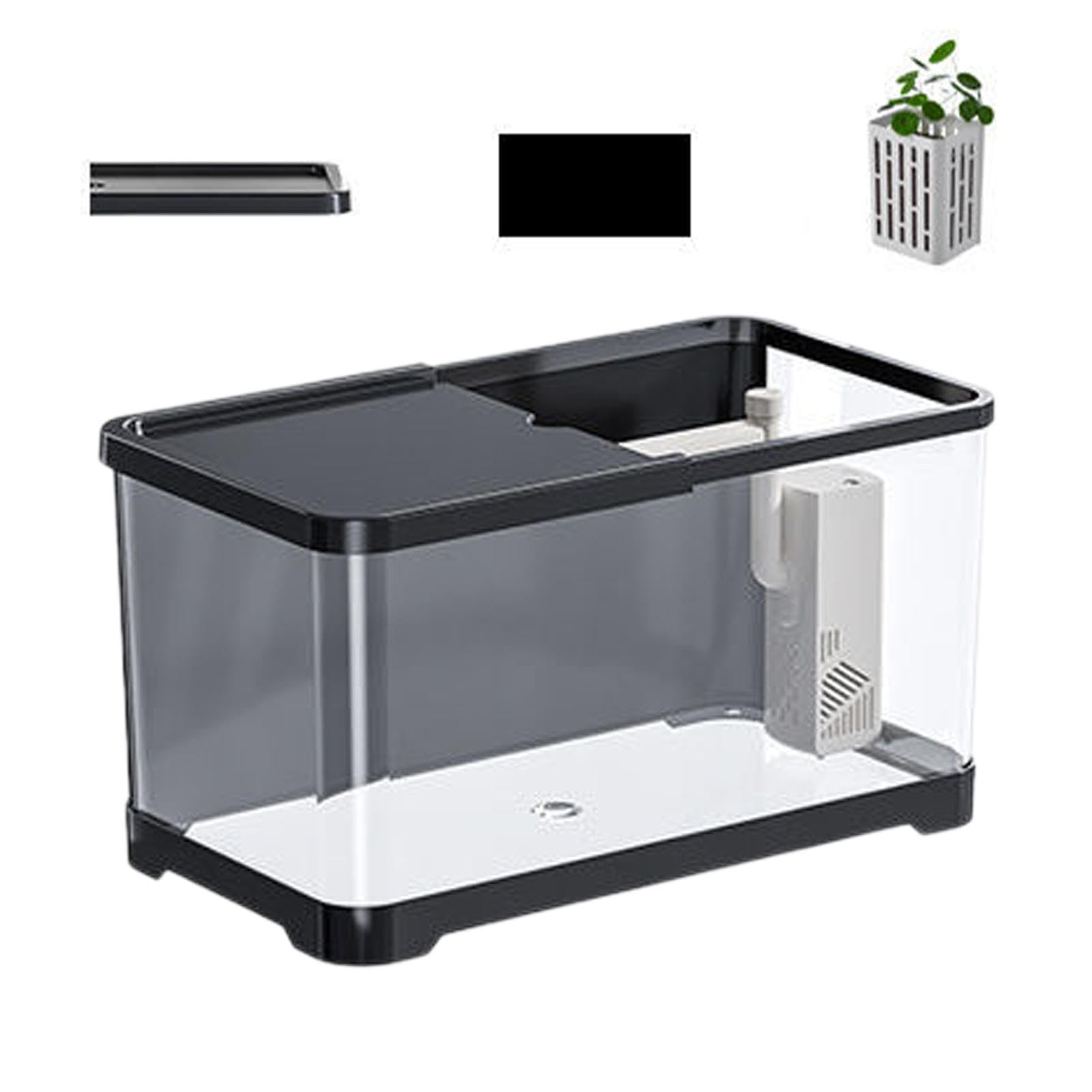 Nbhuiakl Aquarium-Kit | Kleines Aquarium, dekoratives Salzwasseraquarium-Set | Kreatives Fischaquarium mit Korb, vielseitige Aquarien für Quallen, Guppys, Garnelen, Goldfische