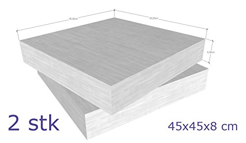 Schaumstoff Platten Set 2 Stück a 45 x 45 x 8 cm sehr feste und langlebige Qualität (RG40 SH60)