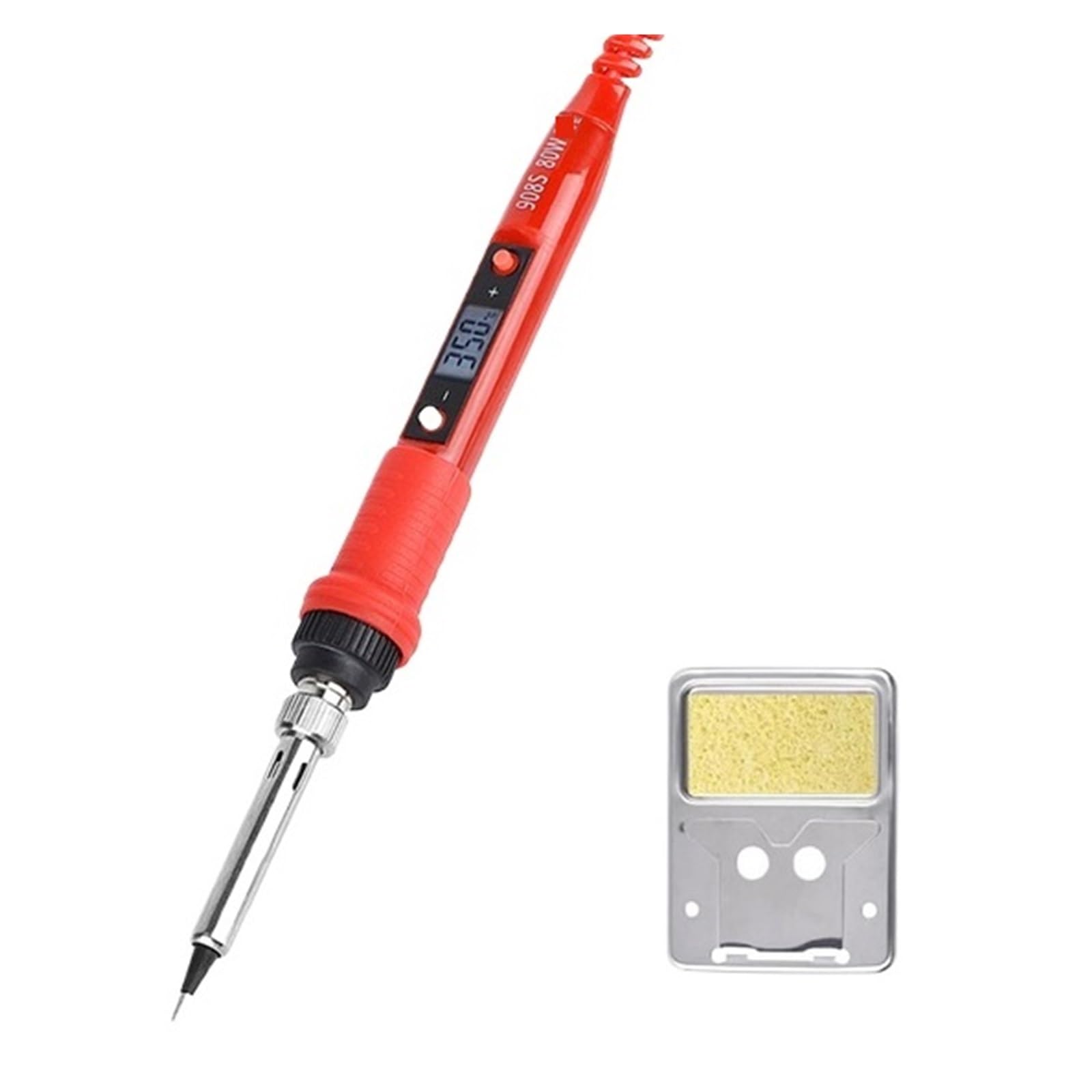 WLLKIY Elektrischer Lötkolben-Kit, LCD-Digital-Schweißstift, Lötkolben, Lötspitze, Zinnstift for Zuhause, Heimwerker, 80 W Sicher Und Stabil(Red908S KIT1)