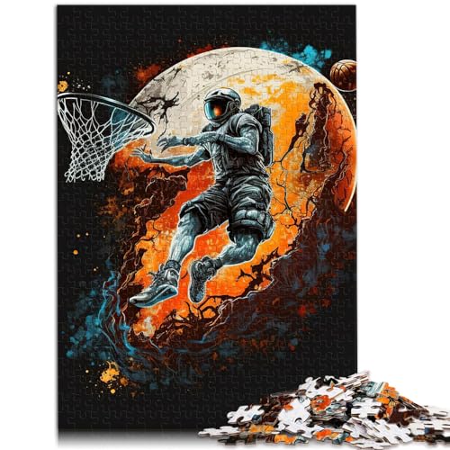 Puzzle, Lernspiele, Astronauten-Basketball, 1000-teiliges Puzzle für Erwachsene, Holzpuzzle, Familienpuzzlespiel, Geburtstagsgeschenke, 1000 Teile (50 x 75 cm)