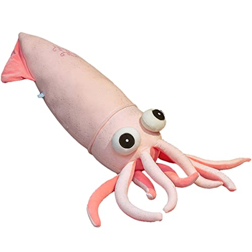 DANAIM Tintenfisch-Plüschtier, Tintenfisch-Stofftier, Großes Stofftier, Oktopus, Tierkissen, Niedliche Oktopus-Puppe, Stofftier, Geburtstagsgeschenke for Kinder(Pink,130cm)