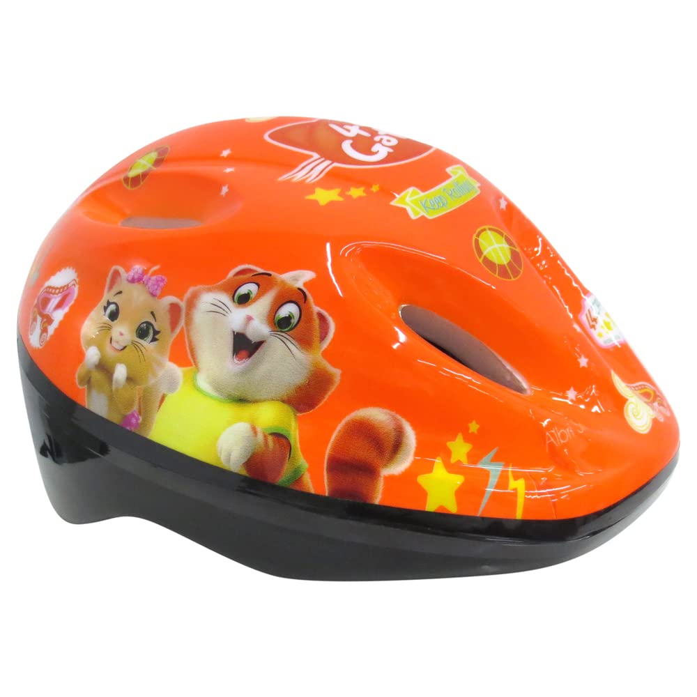 albri Unisex Kinder Fahrradhelm für 44 Katzen Skate, Deluxe, Größe 52-56 cm, TÜV-/GS-geprüft Kinderschutzhelm für Fahrrad, Orange, Taglia 51-56 cm