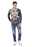 Cipo & Baxx Herren Sweatshirt Pullover Langarmshirt Longsleeve Sweater Print CL493 Ecru M