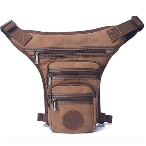 Leg Bag Motorrad Motorrad Oberschenkeltasche Herren-Beintaschen, Herren-Hosentaschen, Gürtel, Hüfte, Drop, Messenger-Schulter, Reisen, Wandern, Segeltuch/Nylon, Motorrad-Hüfttasche(Khaki)