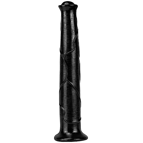 ATTAWA 43cm Realistische Animal Dildo TierHorse Analdildo mit Saugnapf Flexibler Analplug Weicher Buttplug Penis Nachbildung G-Punkt Stimulator Analsexspielzeug für Frauen Männer,Schwarz,43cm