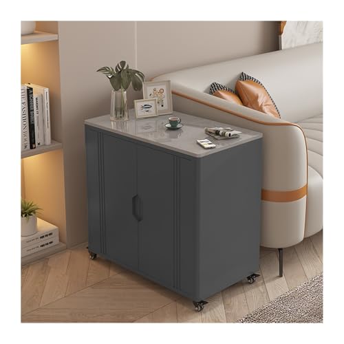 FUHAI-666 Leichter Luxus-Sofa-Seitenschrank, Lückenschrank, Haushalts-Multifunktions-Ablageschrank, Sofa-Seiten-Teetisch, Aufbewahrungstisch(Gray+Gray)