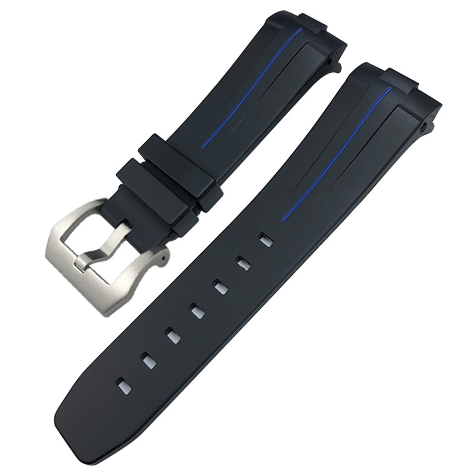 BANDKIT Uhrenarmband für Panerai PAM00111/441, wasserfestes Armband mit Schmetterlingsschnalle, 24 mm, Schwarz / Grün, 24 mm, Achat