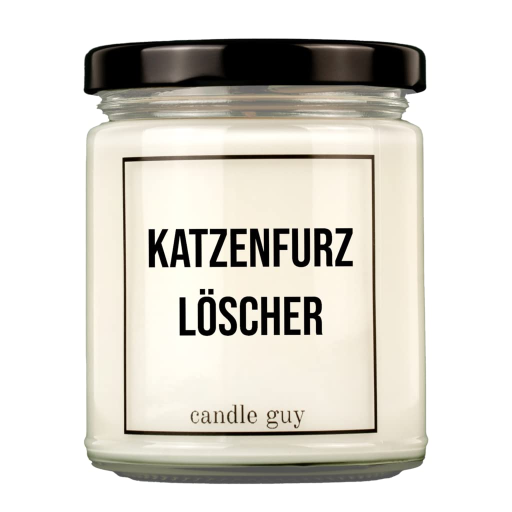 candle guy Duftkerze | Katzenfurzlöscher | Handgemacht aus 100% Sojawachs | 70 Stunden Brenndauer