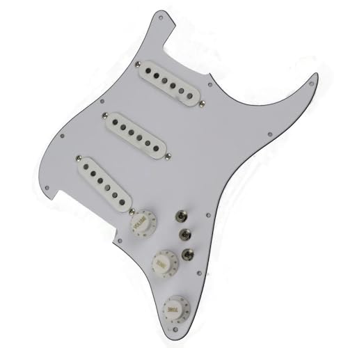 Standard-Pickguard-Tonabnehmer SSS-Single-Coil-Tonabnehmer, 7-Wege-Typ, vollständig beladen, vorverdrahtet, langlebiges Schlagbrett-Set (Color : 6)