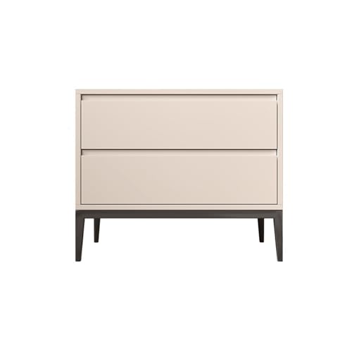 xiuling4568 Nachttisch Weiß/grau/beige Lagerschrank mit Schubladen, Massivholz Nachttisch Schrank for Wohnzimmer, Schlafzimmer, Küche Nachtschrank(Beige)