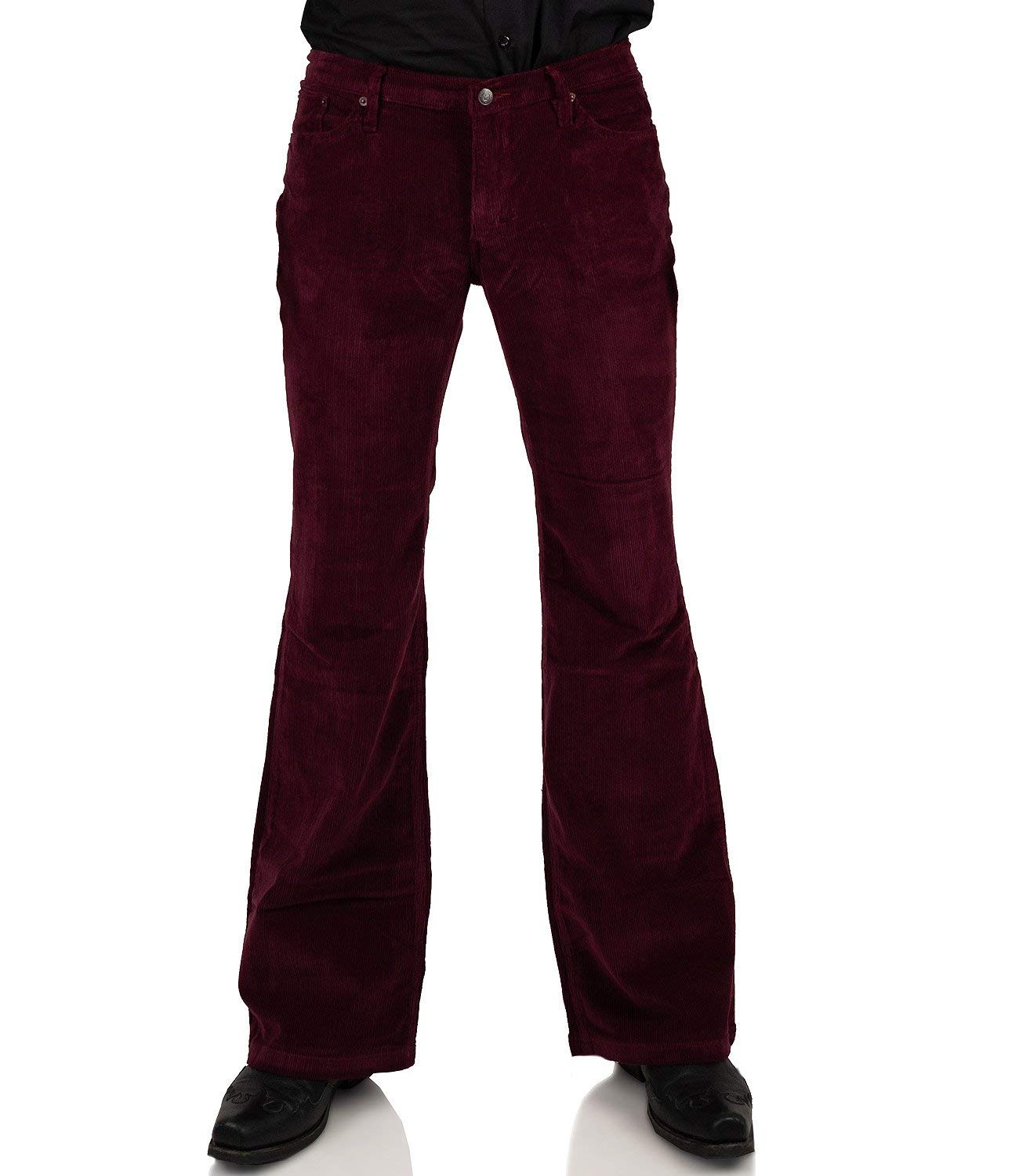 Weinrote Herren Cordhose Bootcut Schlag 31/30