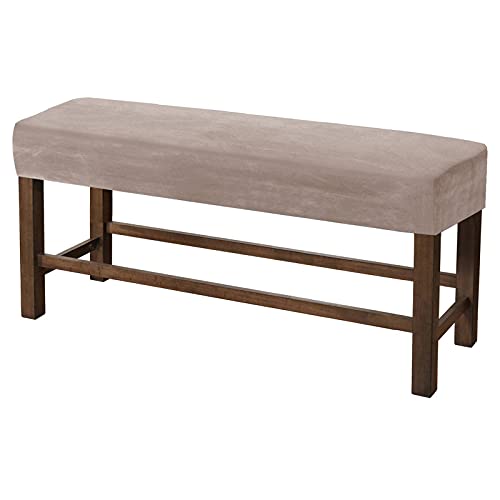 Universal-Bezug Für Esszimmer-Bank, Samt Dining Bench Cover Für Esszimmer Stretch Bezug Für Esszimmerstuhl Elastische Stuhlhussen Abnehmbare Waschbar Für Wohnzimmer-Taupe-Groß