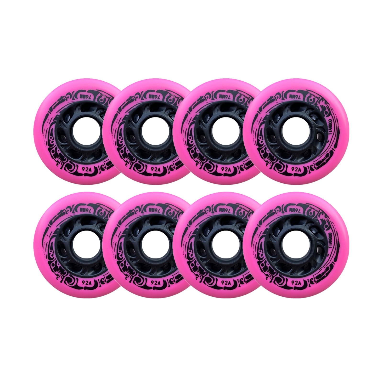 BFVAKBKYT Rollschuh-Räder, Ersatz-Skate-Rollen, 8er-Pack Inline-Skate-Rollen 72 mm 76 mm 80 mm(Pink,76mm)