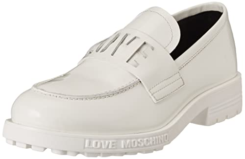 Love Moschino Damen Nuova pre-Collezione Primavera Estate 2022 Oxford, Bianco, 40 EU