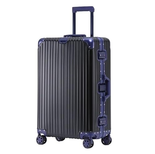 Habrur Rollkoffer Koffer Trolley Handgepäckkoffer, Reißverschlussloser Aluminiumrahmen, Großes Fassungsvermögen Koffer Gepäck Reisekoffer (Color : E, Size : 22Inch)