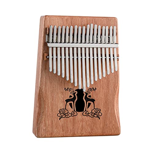 17 Tasten Kalimba Daumenklavier Musikinstrumente Mahagoni Erwachsene Anfänger (Farbe: Braun)