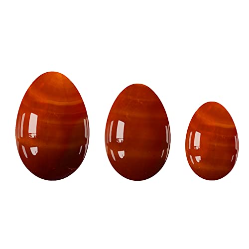 Rotes Karneol-Jade-Yoni-Ei-Set Kegel-Jade-Eier, Die Natürliches Jade-Ei-Körper-Yoni-Massage-Kegel-Muskel-Trainingsgerät Straffen,Ungekochte Eier